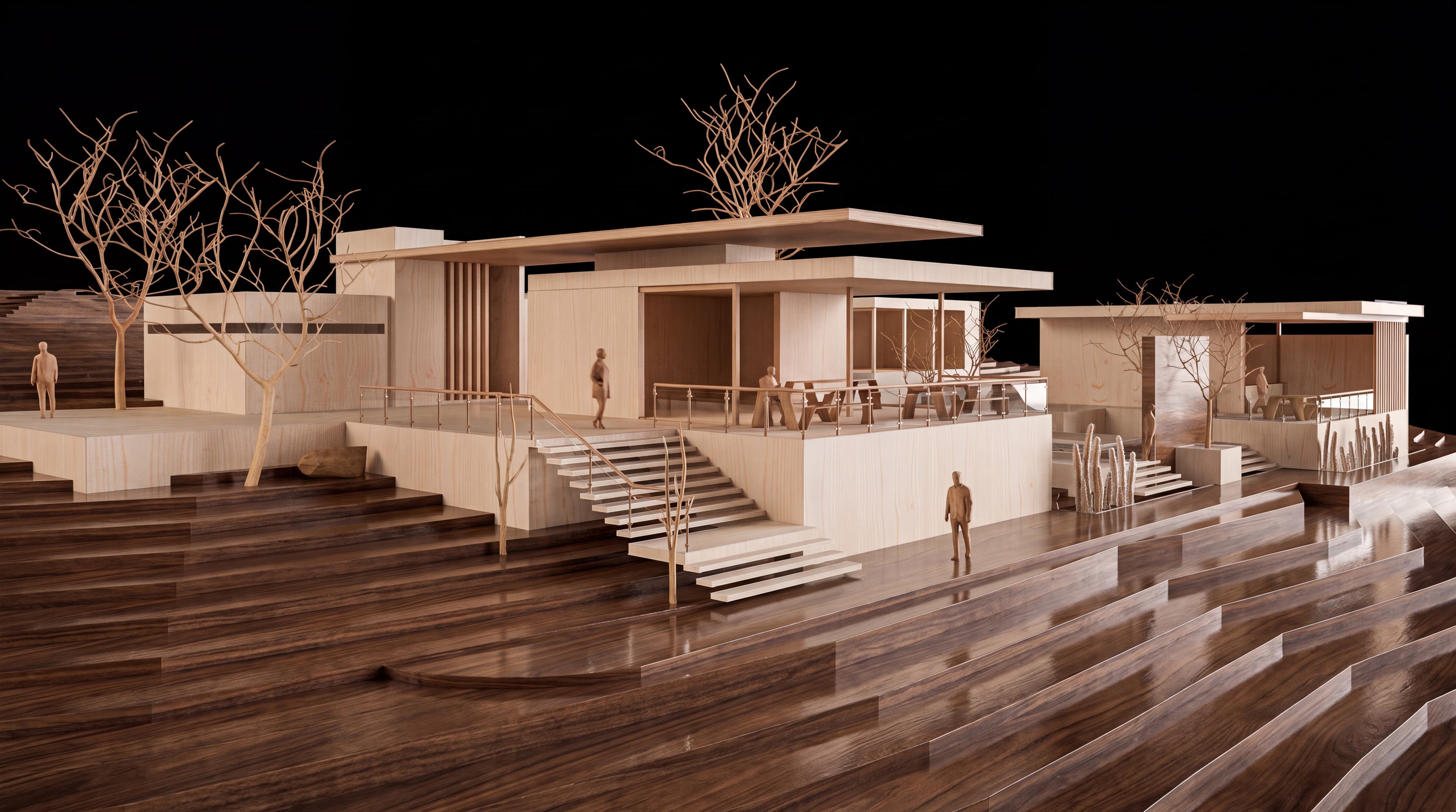 Render Pabellón Cascada